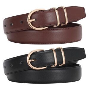 2 Pack Women Leather Belt For Jeans Ladies Belts For Dresses Pants Plus 4483